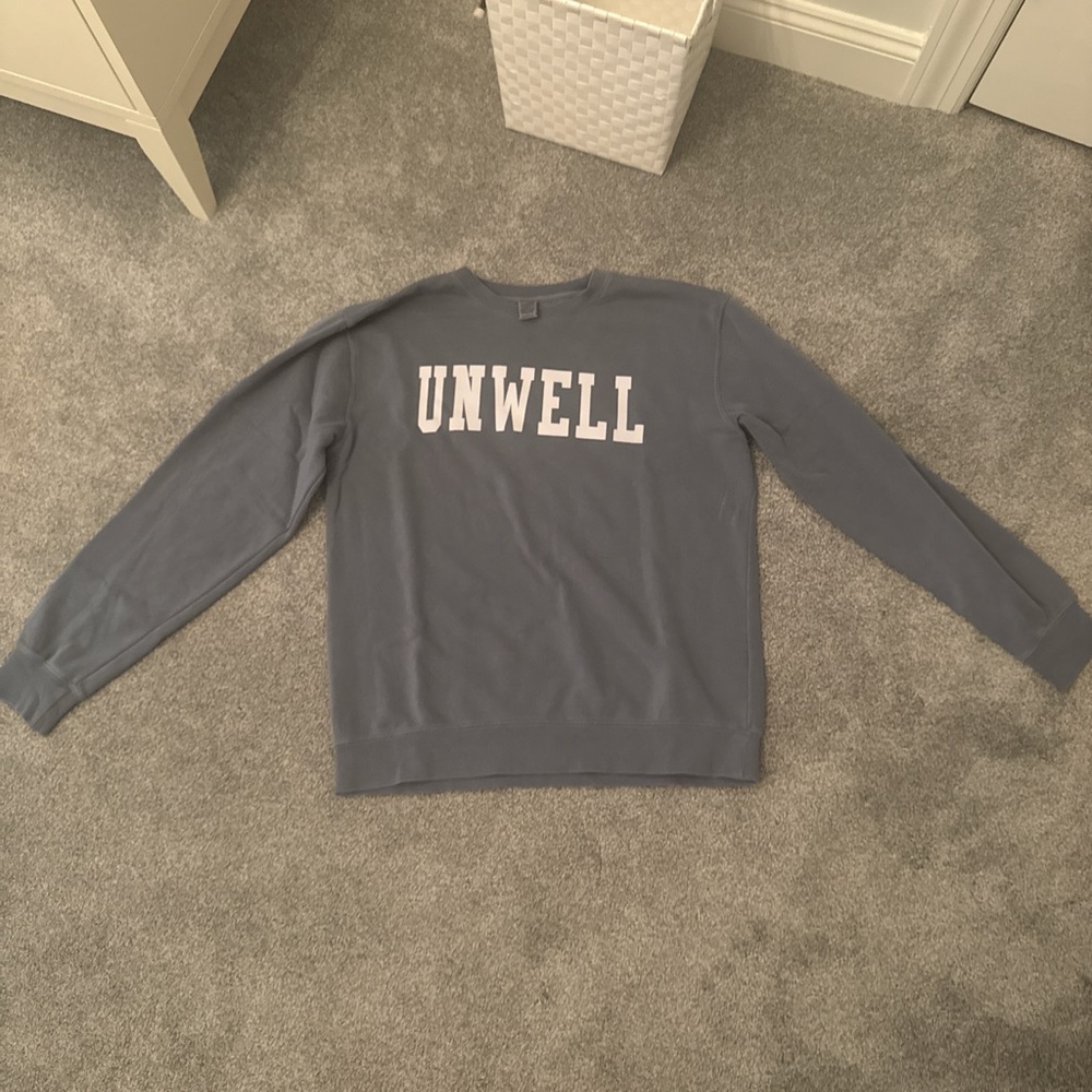 Blue and White Crew Neck Sweater with Classic Style